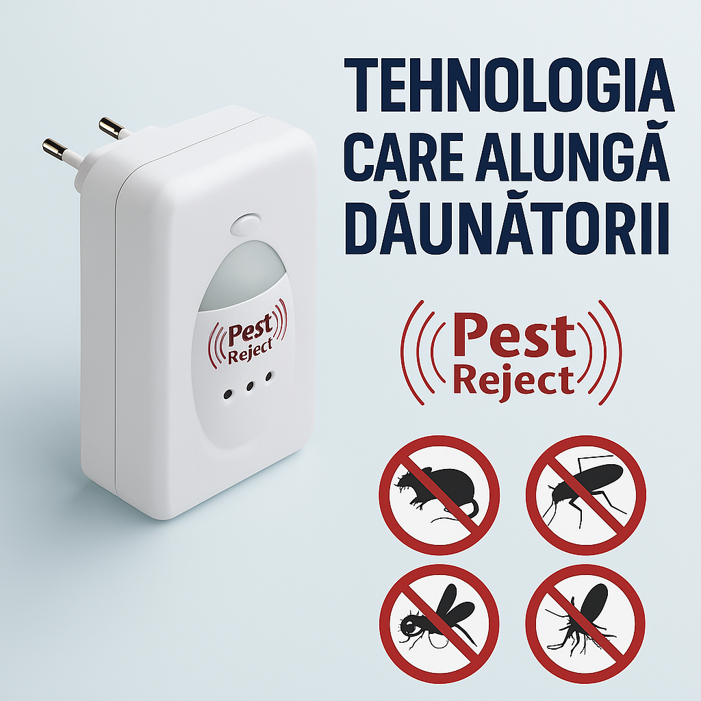 🦟 Pest Reject – Dispozitiv Electronic Anti-Dăunători Ultrasonic
