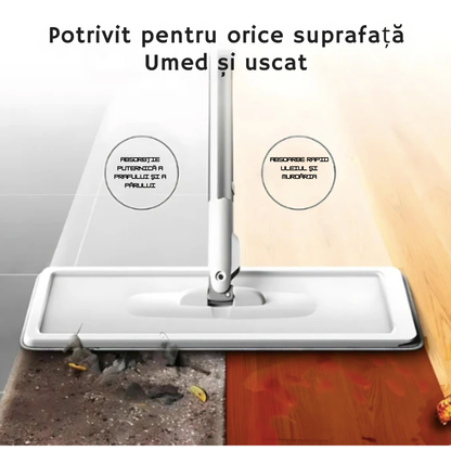 FlatMop – Mop Cu Găleată 7L + 5 Rezerve Cadou (Promoție Valabilă Doar Azi)