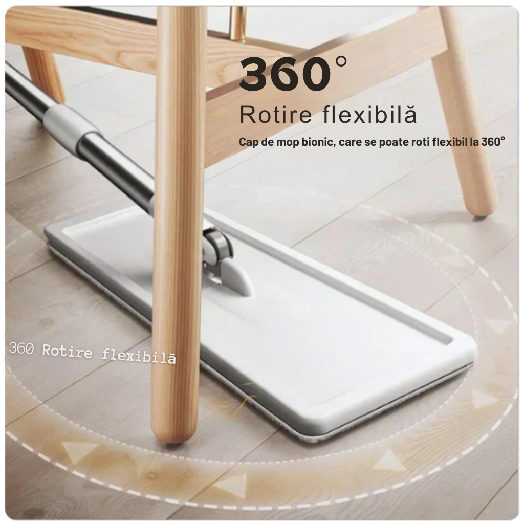 FlatMop – Mop Cu Găleată 7L + 5 Rezerve Cadou (Promoție Valabilă Doar Azi)