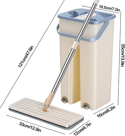 FlatMop – Mop Cu Găleată 7L + 5 Rezerve Cadou (Promoție Valabilă Doar Azi)