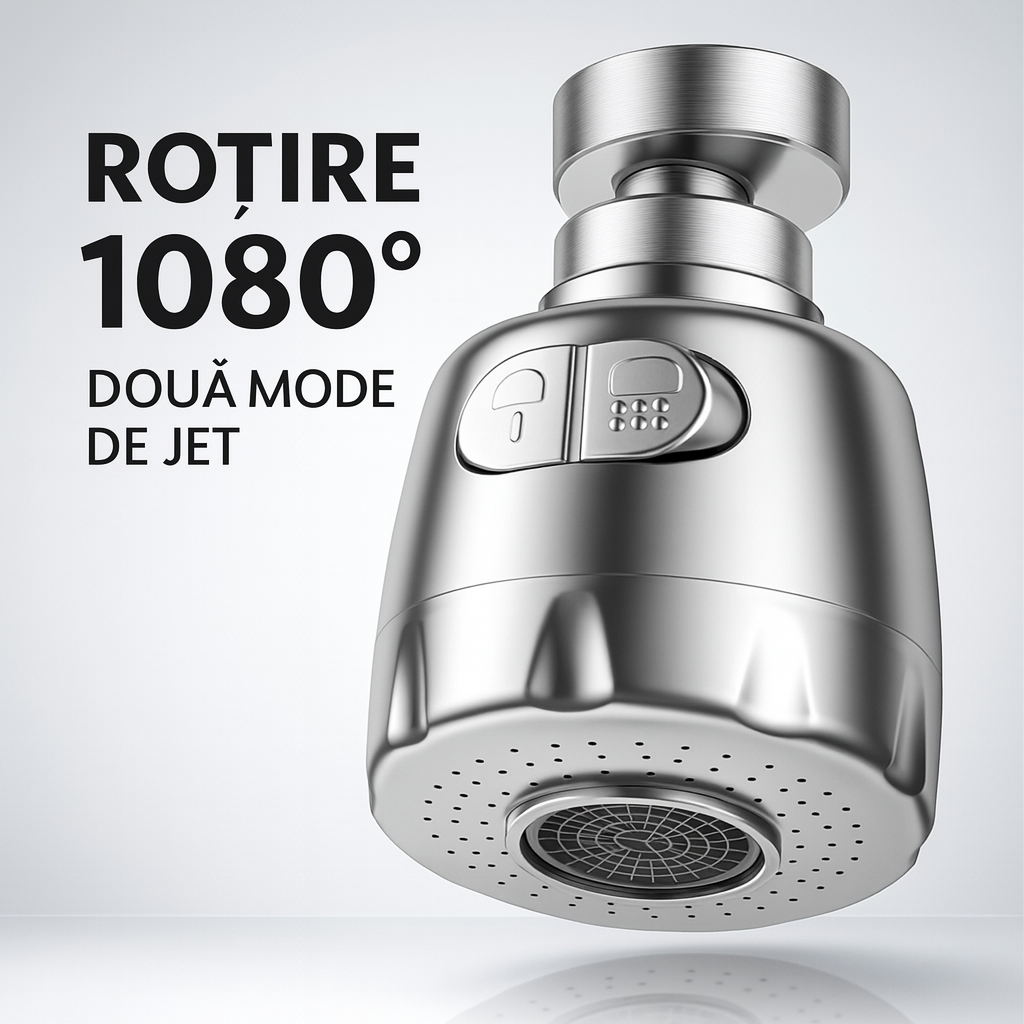 FlexiJet – Cap de Robinet cu Rotație și Filtru Integrat